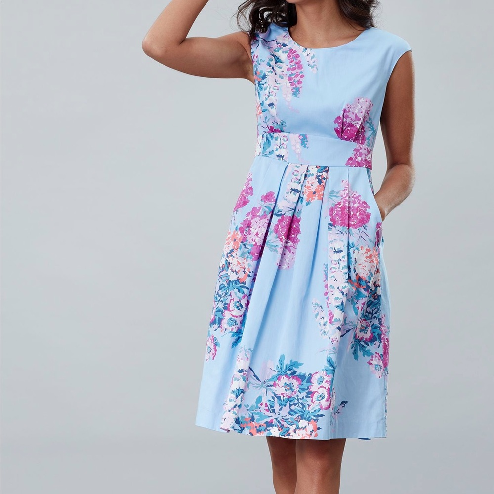 Joules katalina a line dress size 6 blue floral